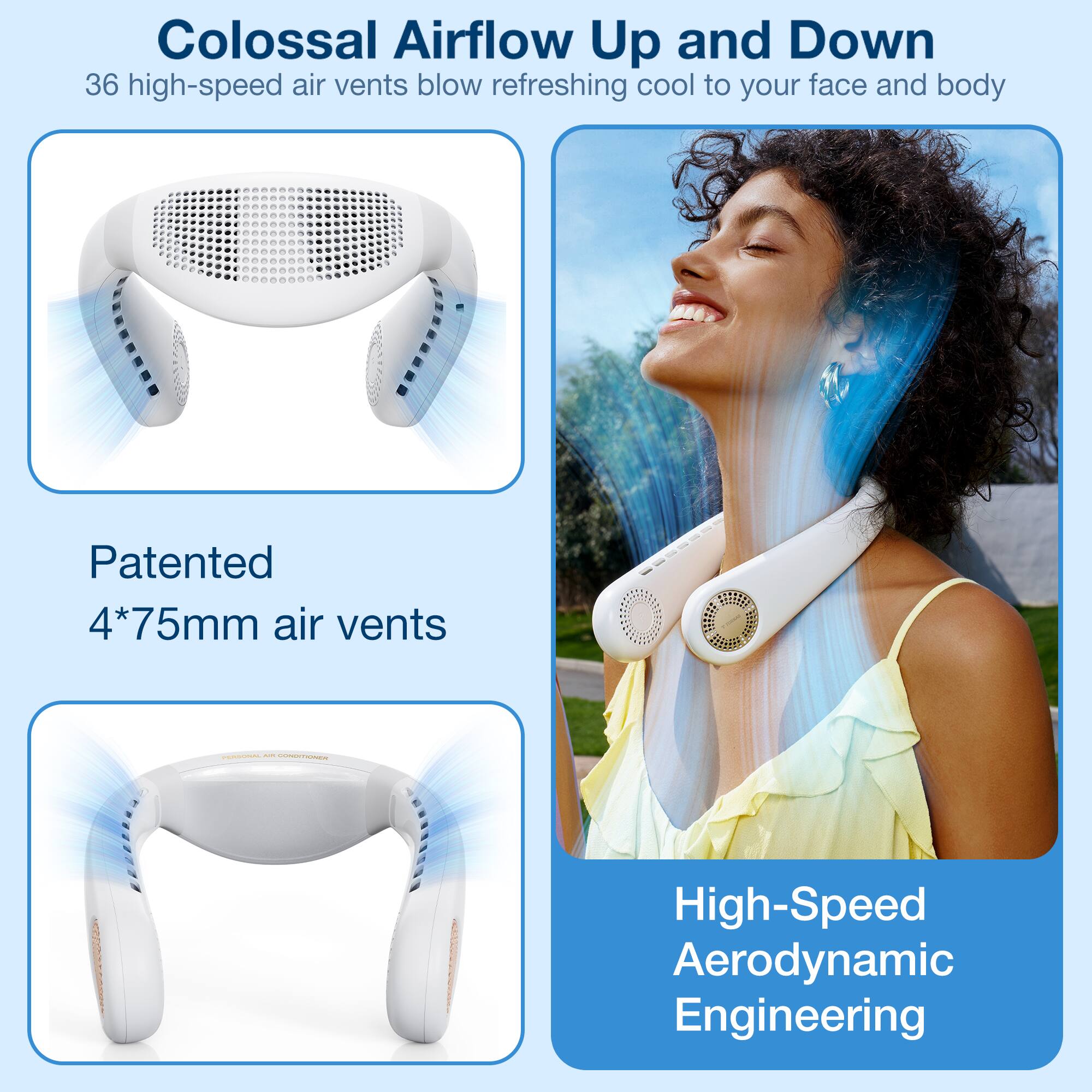 Colossal Airflow Up and Down: 36 high-speed air vents blow refreshing cool to your face and body. Patented 4*75mm air vents - iCT High-Speed Aerodynamic Engineering.