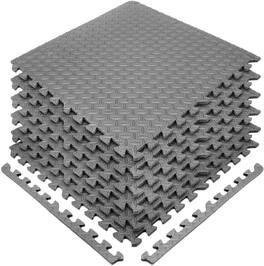 Sorbus - Sivan Health and Fitness Puzzle Exercise Mat EVA Foam Interlocking Tiles - Gray