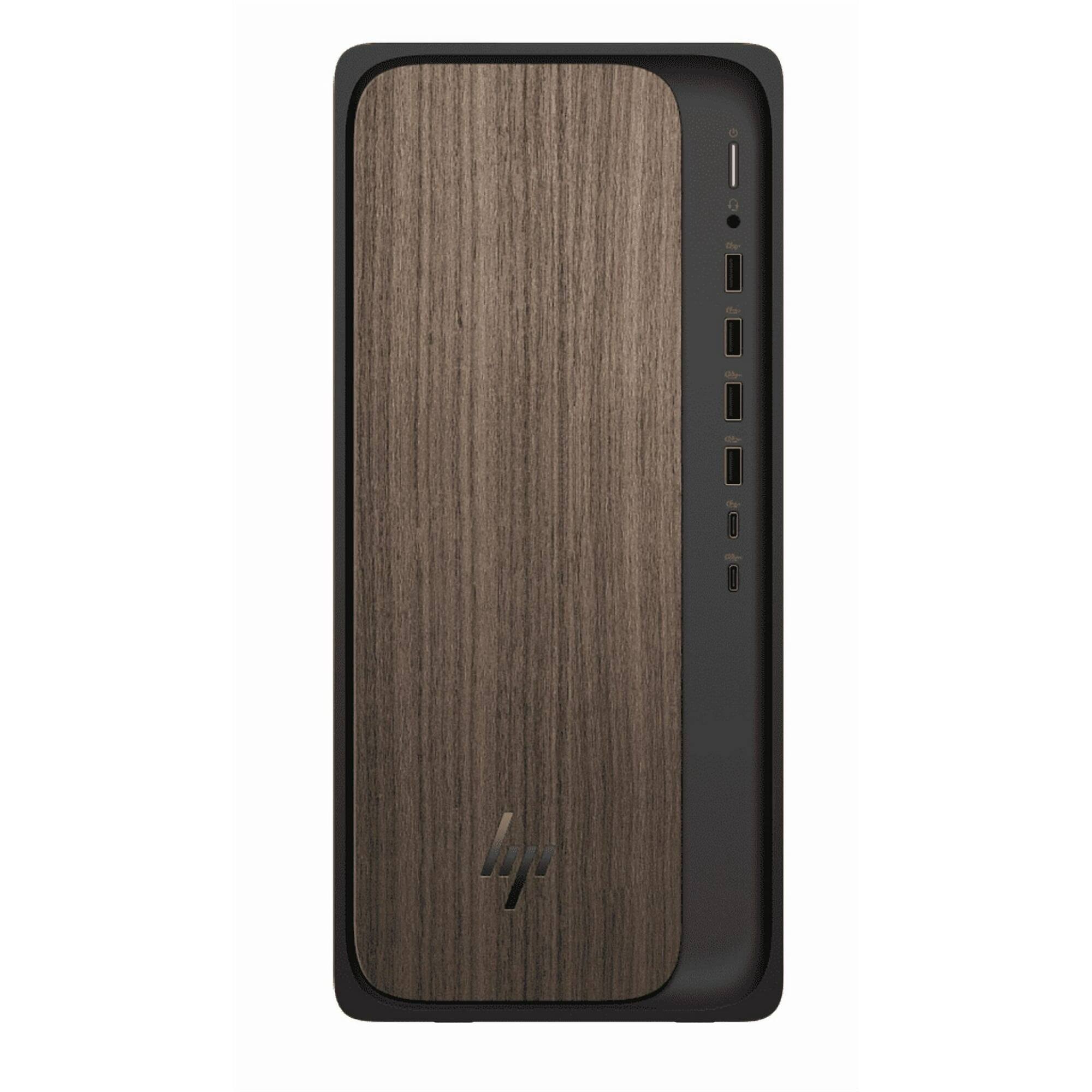 Left. HP - HP OmniDesk M03-0054 Desktop PC, Ultra 7 265, 16GB, 1TB, Windows 11 - Brown.