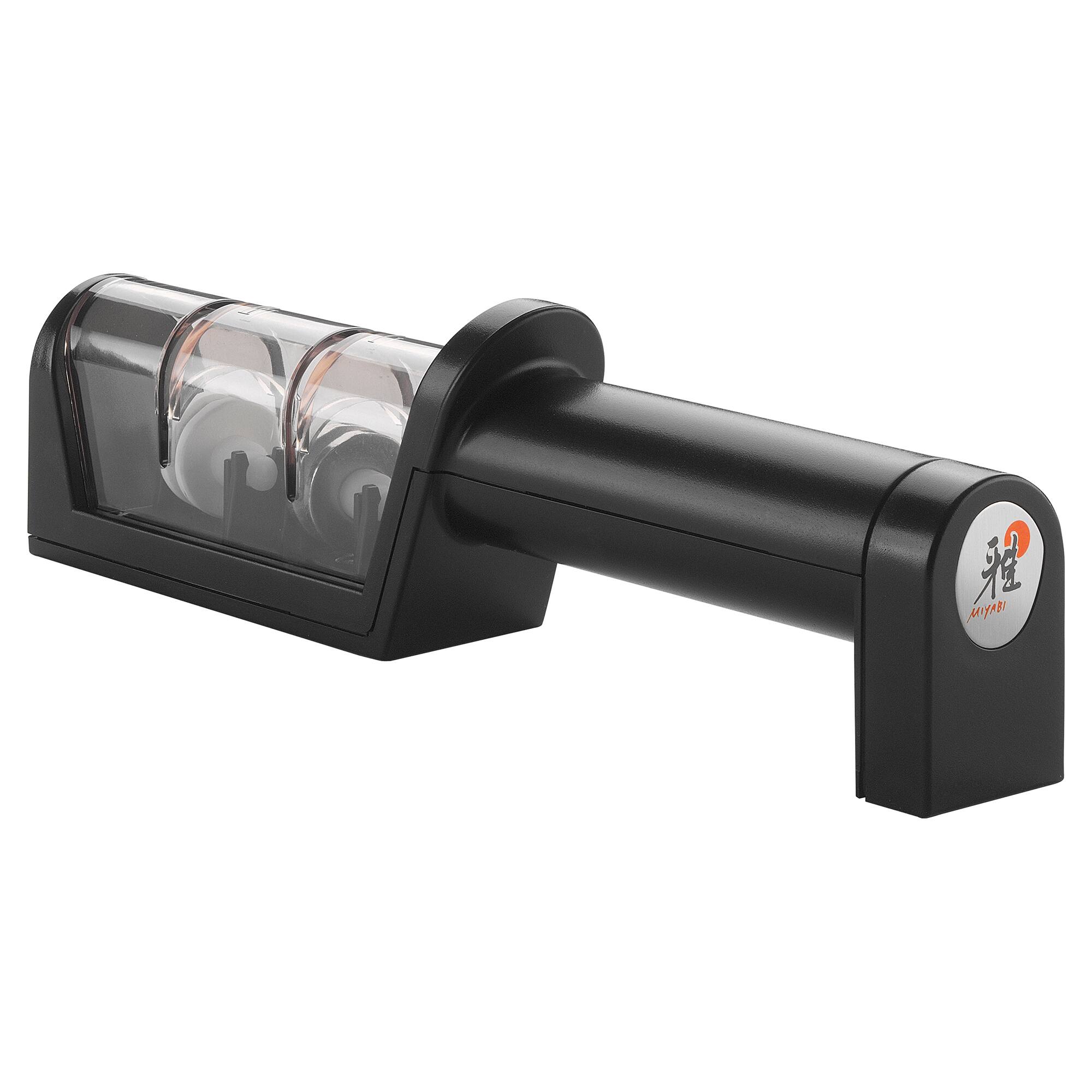 Front. Miyabi - Miyabi 2-stage Diamond/Ceramic Handheld Knife Sharpener - Black.