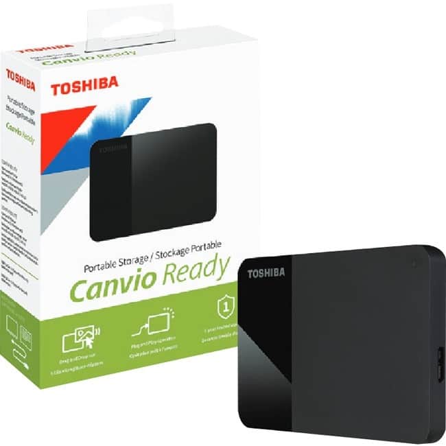 Toshiba - Canvio Ready HDTP310XK3AA 1 TB Portable Hard Drive - External - MAC Device Supported - USB 3.0 - 1 / - Black
