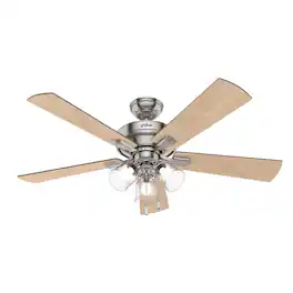 Hunter - Crestfield 52 in. Brushed Nickel LED Indoor Ceiling Fan