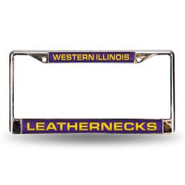 Rico Industries - Western Illinois Leathernecks Chrome Metal Laser Cut License Plate Frame - Multi