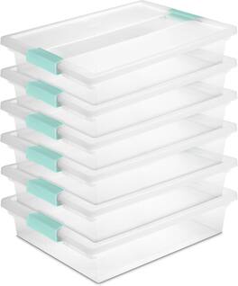 RTMB - 6-Pack Plastic Clip Boxes with Latching Lids, Stackable, Large - Clear