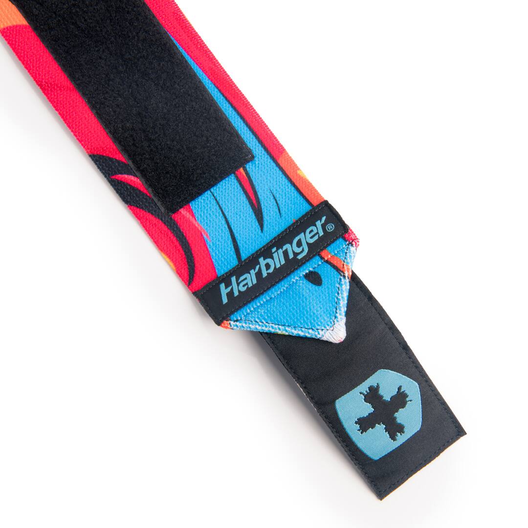 Alt View 3. Harbinger - Harbinger 18" Red Line Wrist Wraps - Swirl Orange/Blue - Swirl Orange/Blue.