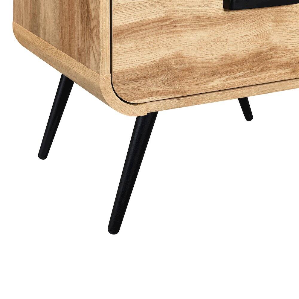 Alt View 4. New Classic Furniture - New Classic Furniture Rowan Wood 1-Drawer End Table in Natural/Beige (Set of 2) - Natural.