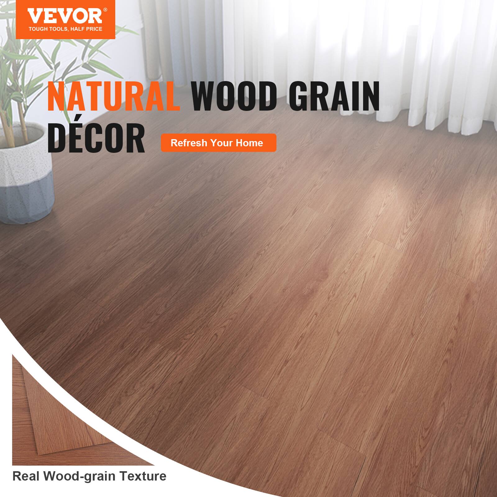 VEVOR TOUGH TOOLS, HALF PRICE NATURAL WOOD GRAIN DÉCOR Refresh Your Home Real Wood-grain Texture