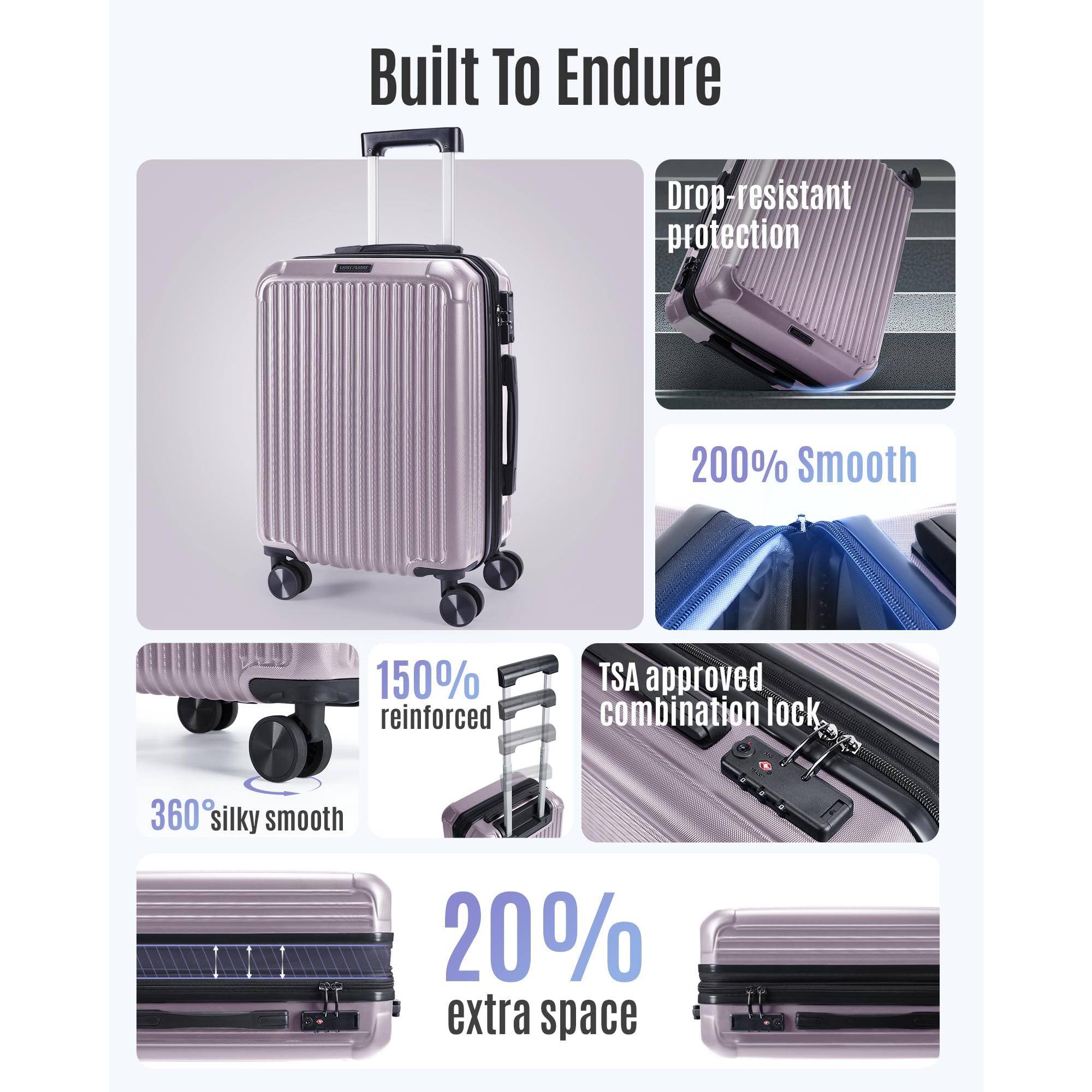Built To Endure

- Drop-resistant protection
- 200% Smooth
- 150% reinforced
- TSA approved combination lock
- 360° silky smooth
- 20% extra space