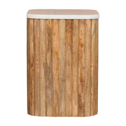 Front. Artisan Furniture - Artisan Furniture Solid WoodOakish Marble Side Table - Brown.