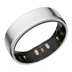 Front. RINGCONN - Gen 2 Ultra-Thin Smart Ring with Sleep Apnea Monitoring and Health Tracking - Size 10 - Future Silver.