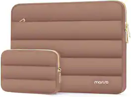 mosiso - Puffy Laptop Sleeve 13-13.3 inch for MacBook Air 13 13.6 M4 M3 M2 M1/Pro 13/Pro 14, HP Dell ASUS Lenovo - Mocha