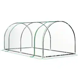 Outsunny - 7' x 3' x 2.5' Mini Greenhouse, Portable Tunnel Green House with Roll-Up Zippered Door, UV Waterproof Cover