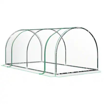 Front. Outsunny - 7' x 3' x 2.5' Mini Greenhouse, Portable Tunnel Green House with Roll-Up Zippered Door, UV Waterproof Cover.