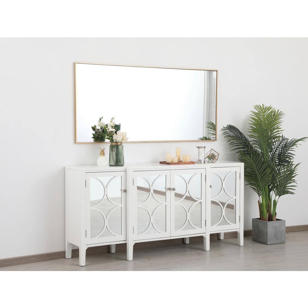 Alt View 7. Elegant Decor - Metal frame rectangle mirror 30 inch in Brass - Brass.