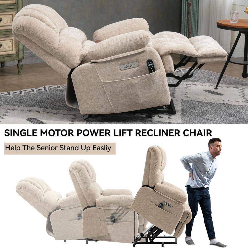 SINGLE MOTOR POWER LIFT RECLINER CHAIR  
Help The Senior Stand Up Easily