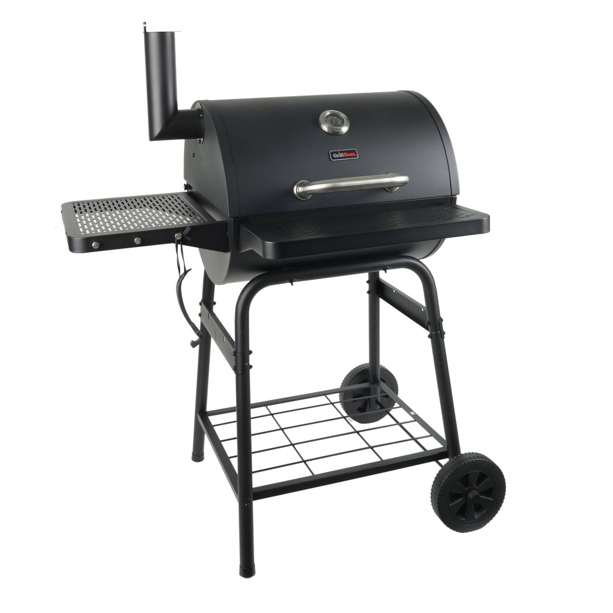 Alt View 1. Grill Boss - Grill Boss 23" Charcoal Barrel Grill, Adjustable Grate Large Cooking Area, Black - Black.