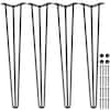 Front. VEVOR - Hairpin Table Legs 26" Black Set of 4 Desk Legs 880lbs Load Capacity (Each 220lbs) Hairpin Desk Legs 3 Rods - Black.