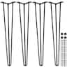 VEVOR - Hairpin Table Legs 24" Set of 4 Desk Legs 880lbs Load Capacity (Each 220lbs) Hairpin Desk Legs 3 Rods - Black