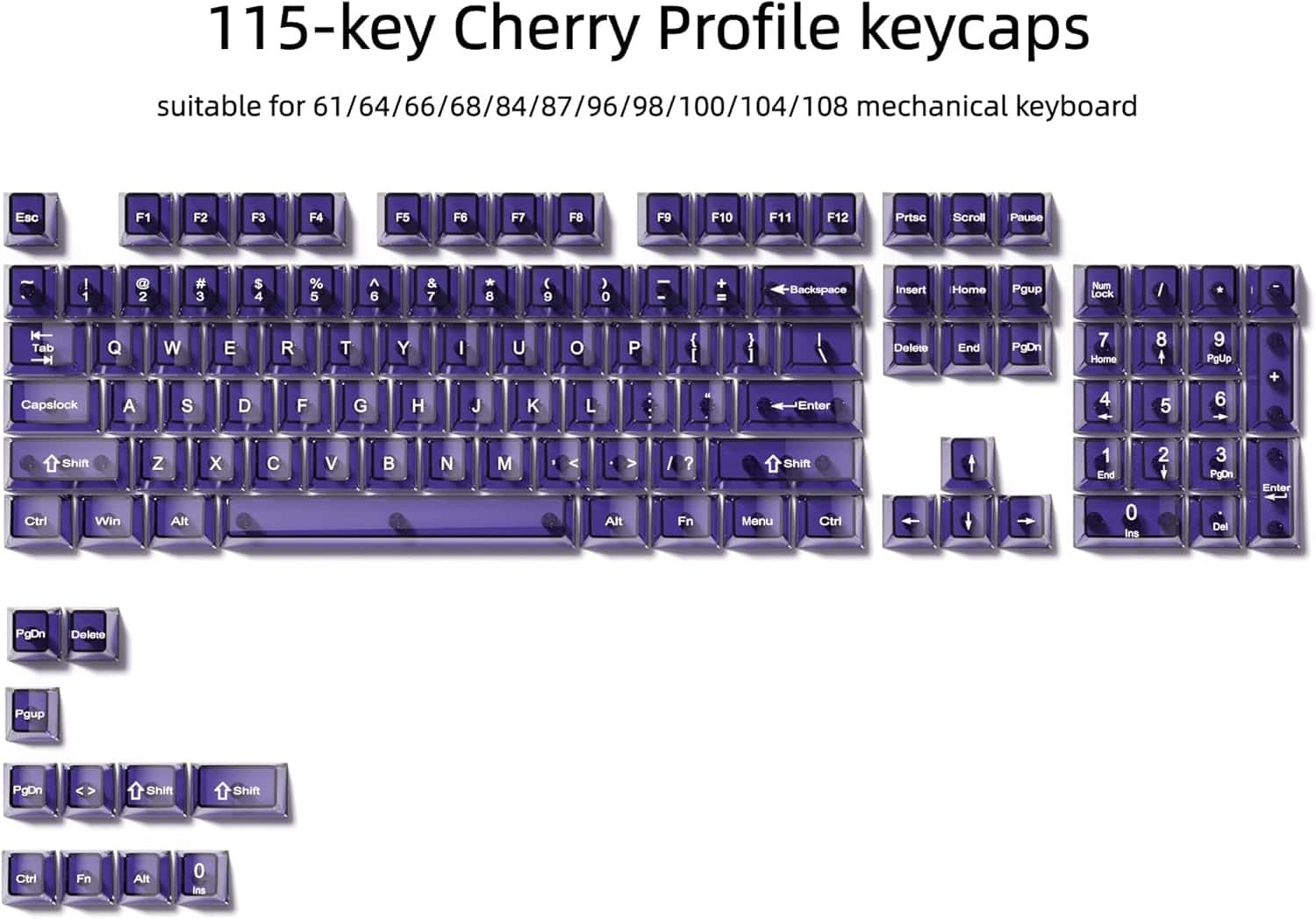 Womier Crystal Jelly keycaps ,Transparent Style Cute keycap for