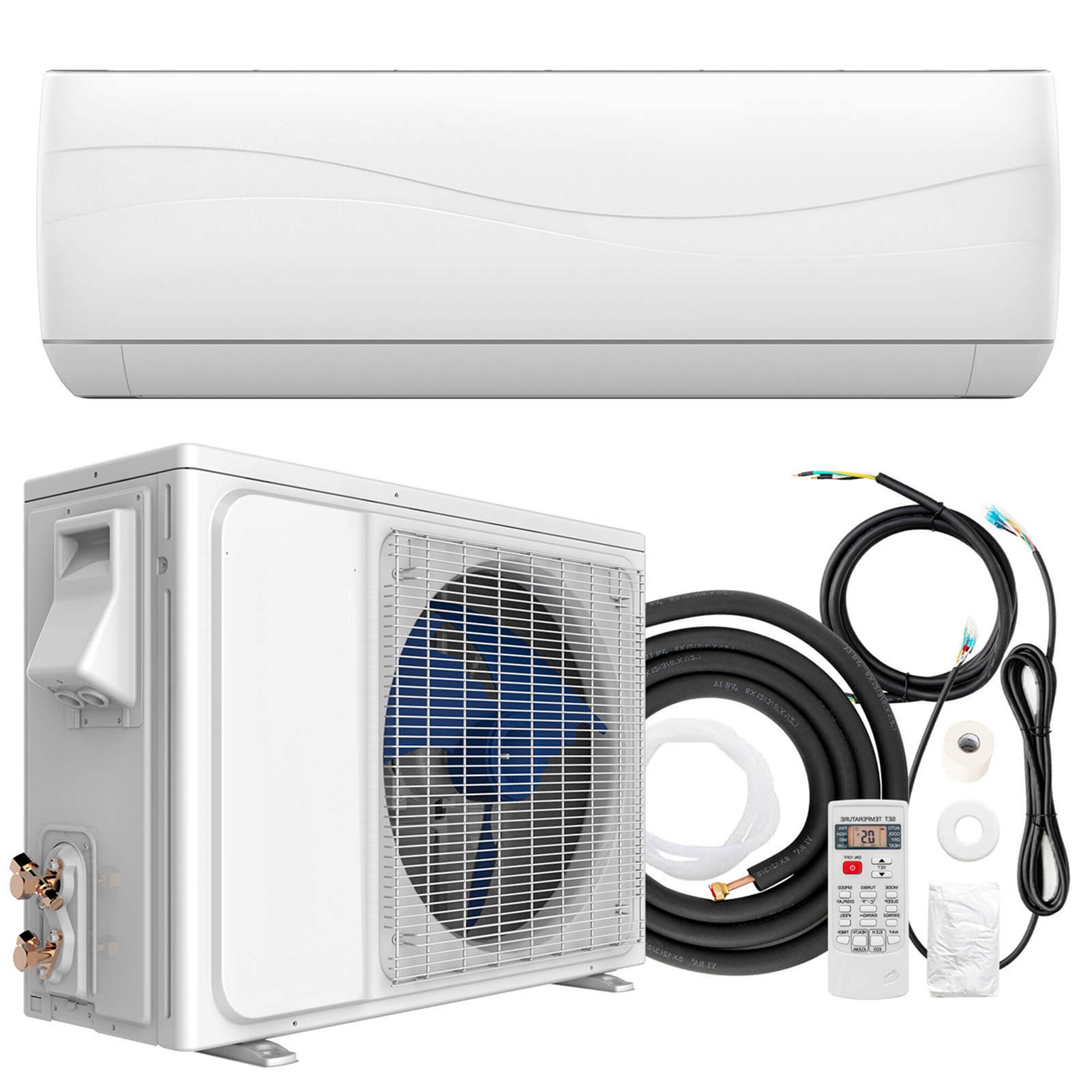 Gymax - 9000 Mini BTU Split Air Conditioner & Heater Wall Mount AC Unit w/ Remote Control - White