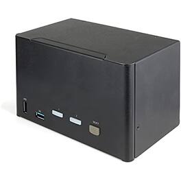 Startech - 2 Port Quad Monitor DisplayPort KVM Switch 4K 60Hz UHD HDR - Black