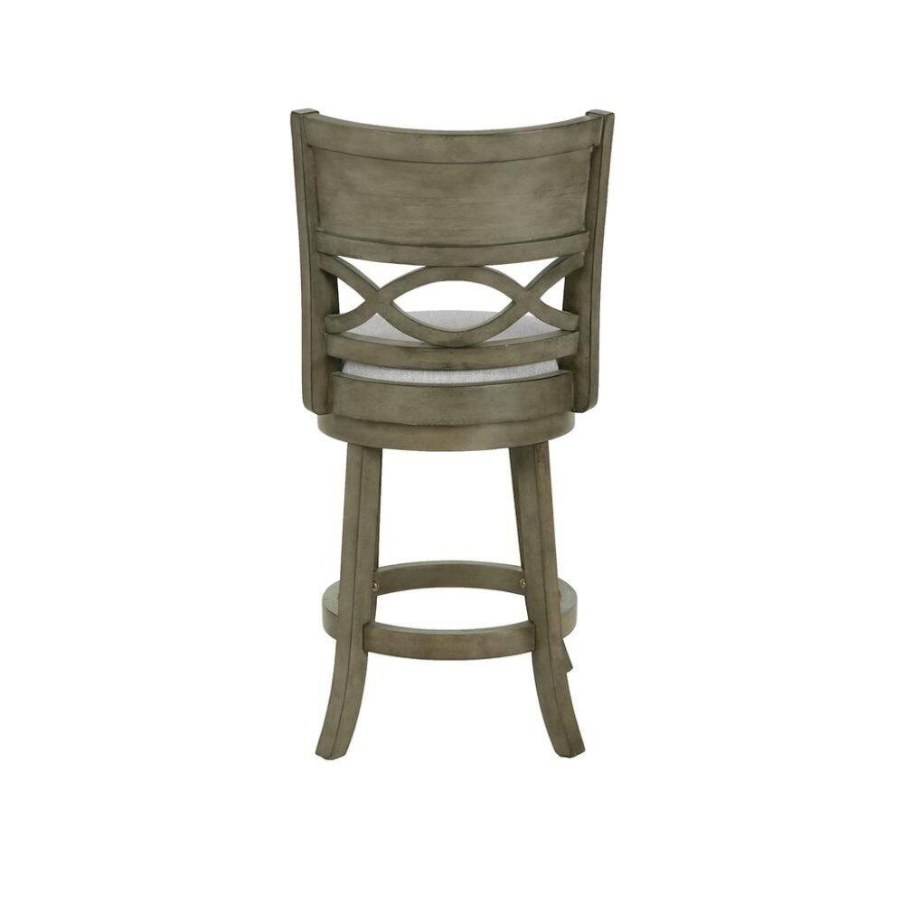 Angle. FurniFact - Gray Wood Swivel Counter Stool Set of 2 - Grey.