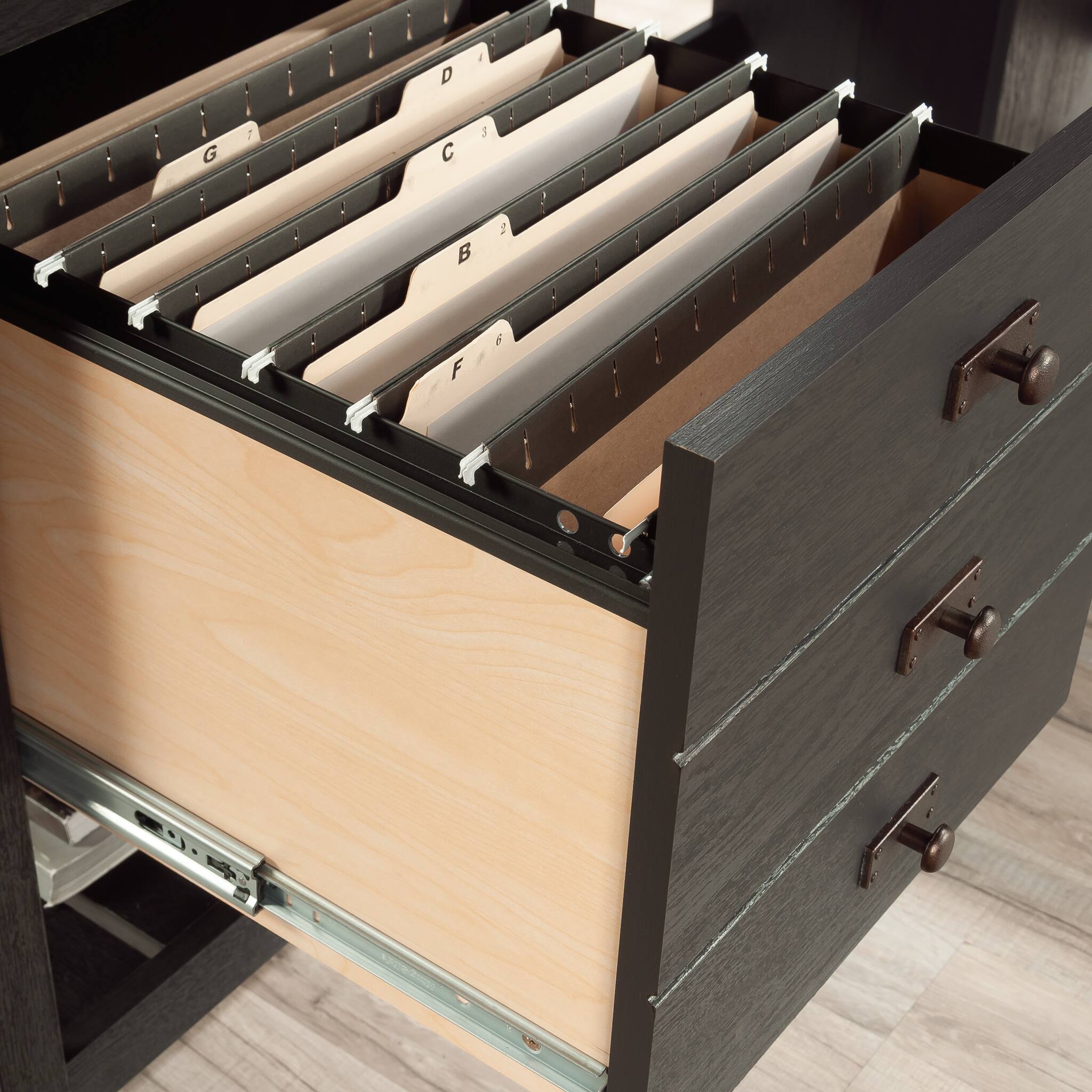 Alt View 11. Sauder - Cottage Road L Desk - Raven Oak - Raven Oak.