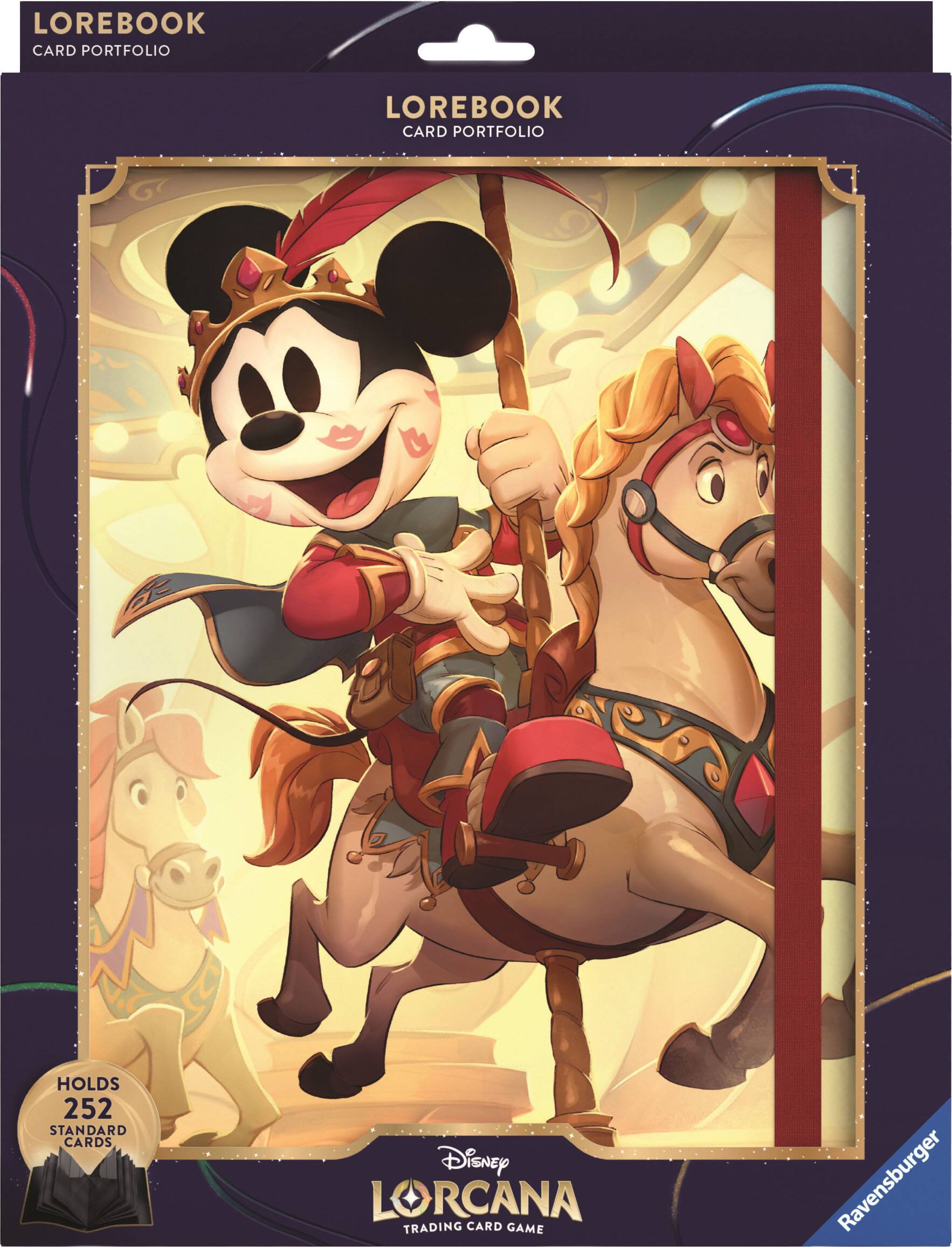 LOREBOOK CARD PORTFOLIO  
LOREBOOK CARD PORTFOLIO HOLDS 252 STANDARD CARDS  
Disney LORCANA TRADING CARD GAME  
Ravensburger