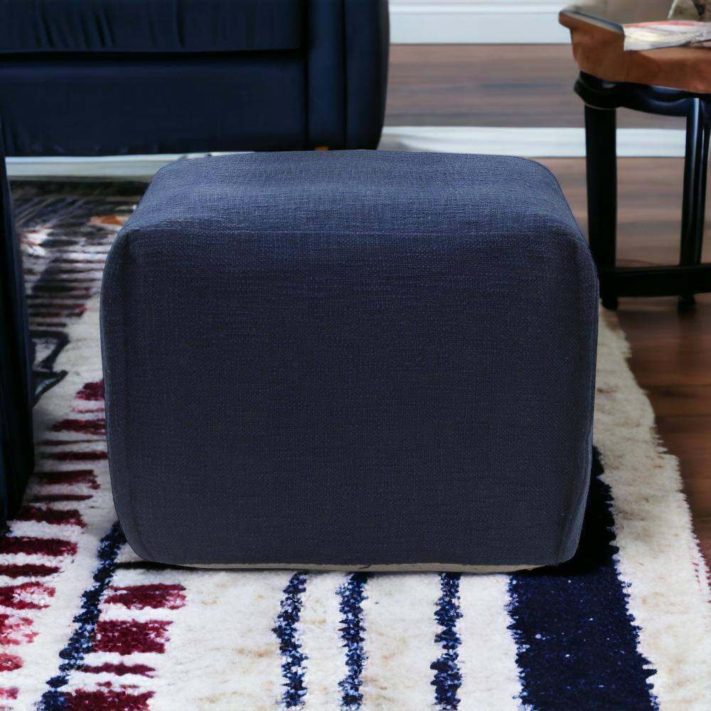Angle. Hivvago - Hivvago 18 Inch Cotton Patchwork Pouf Ottoman - Blue.