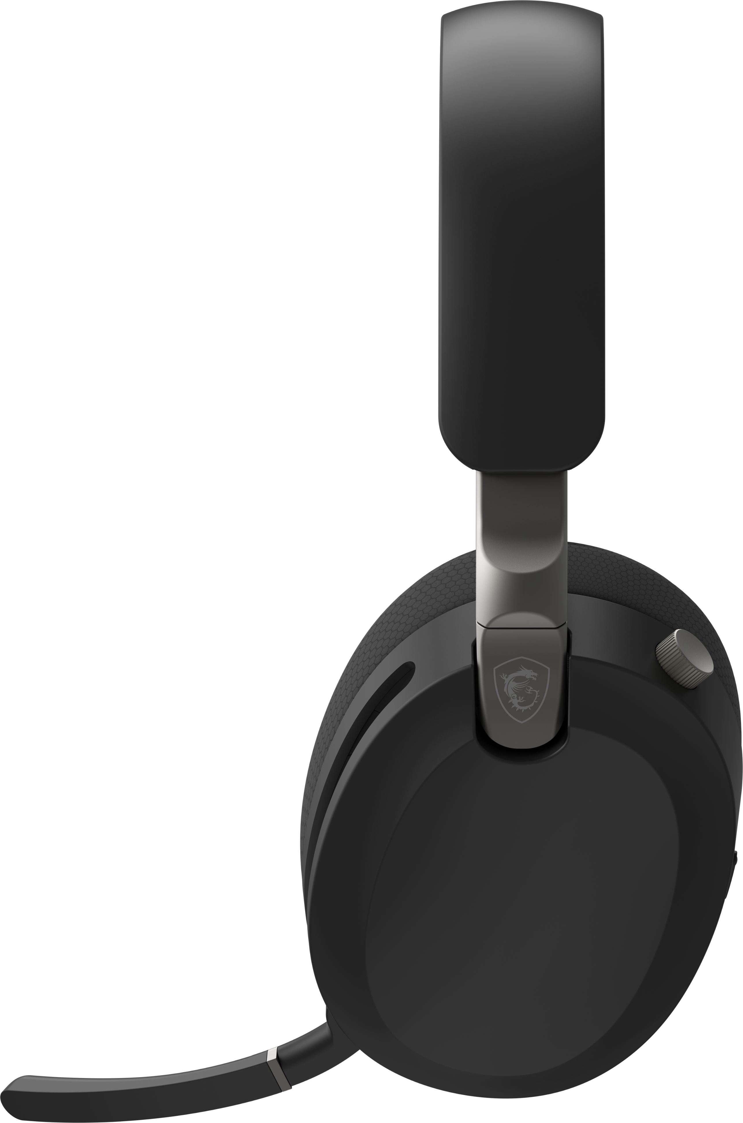 Left. MSI - MSI MAESTRO 500 W BLACK Wireless Bluetooth Over-the-Ear Headphones with 3.5mm Wired Option - Black - Black.