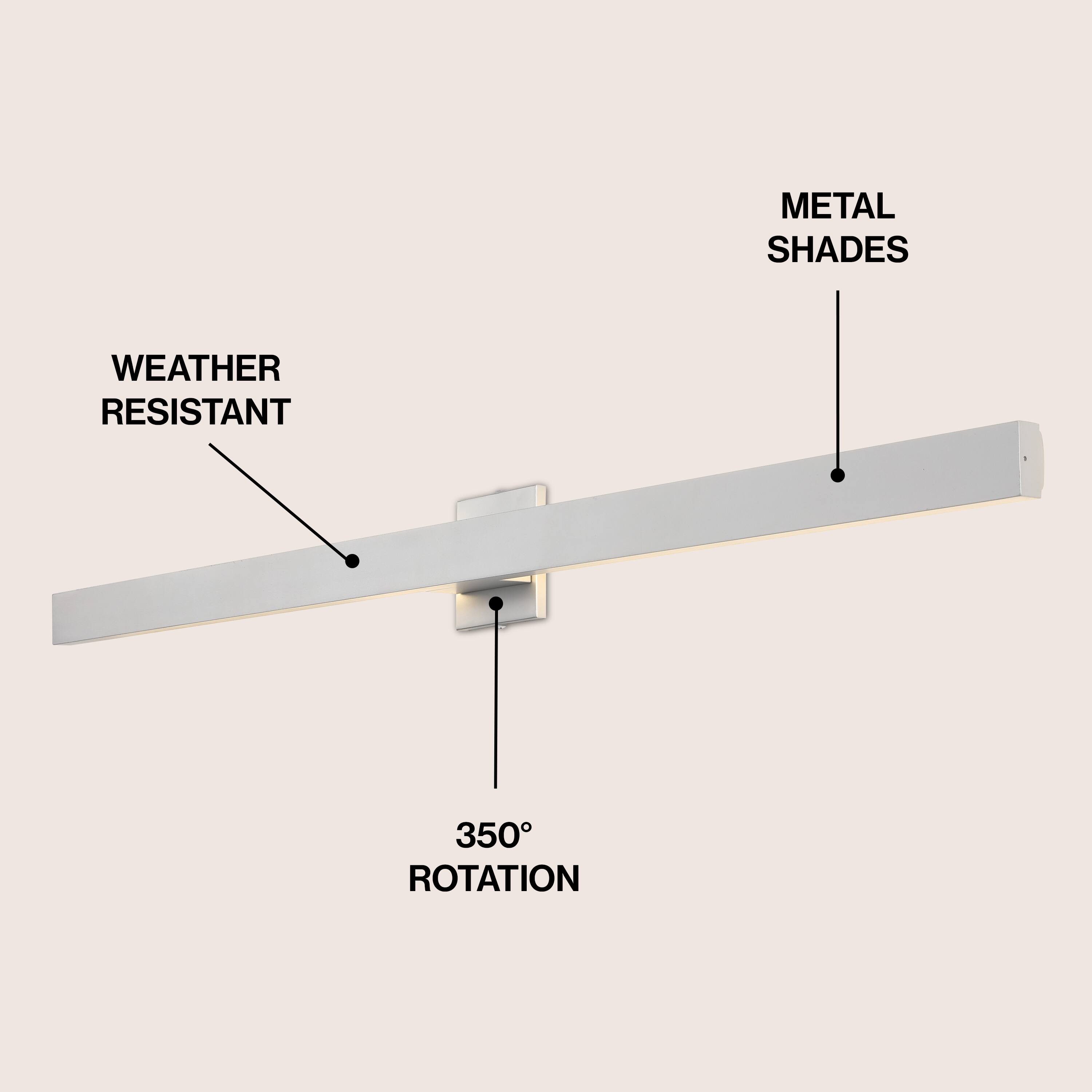 METAL SHADES  
WEATHER RESISTANT  
350° ROTATION