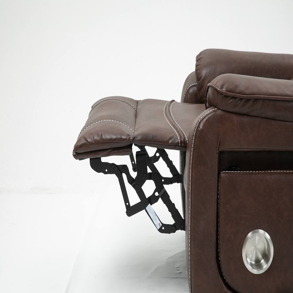 Alt View 3. Loheer - Loheer Power Lift Recliner 180 Degree Lay Flat Big and Tall - Brown.