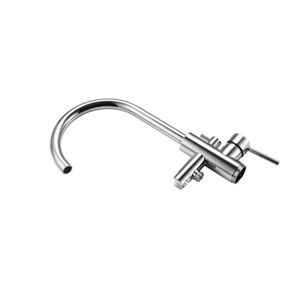 Left. Elegant Kitchen and Bath - Steven Floor Mounted Roman Tub Faucet with Handshower in Chrome - Chrome.