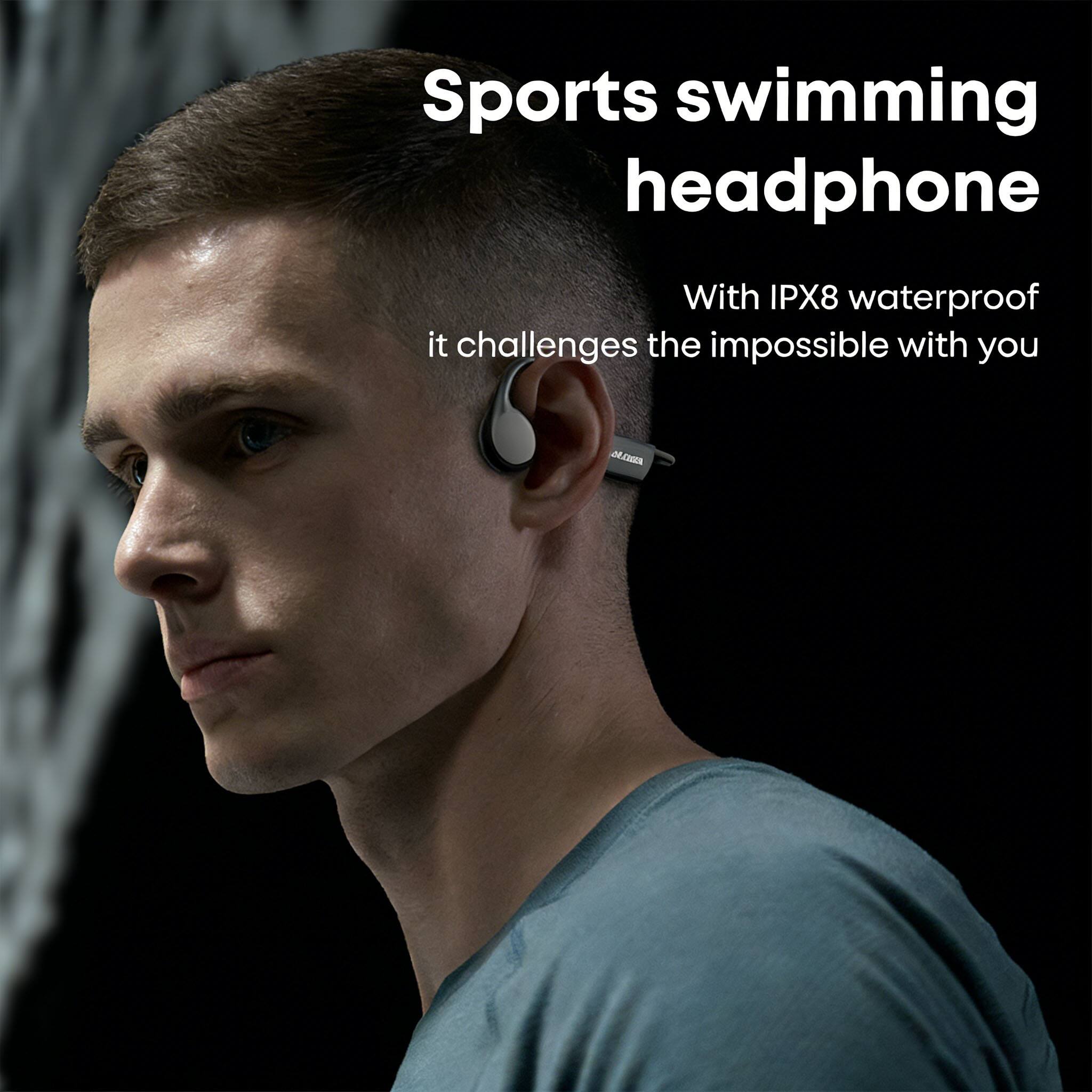 Sports swimming headphone  
With IPX8 waterproof  
it challenges the impossible with you