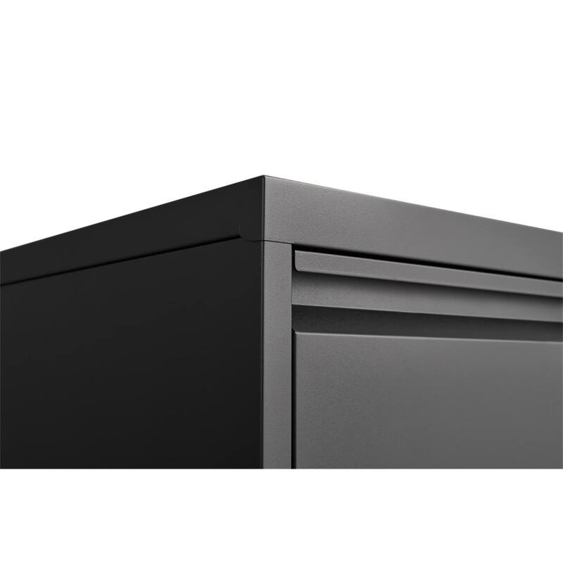 Back. HTUTWOO - 3 Drawer File Cabinet with Lock - Two Drawer Filing Cabinet, Vertical File Cabinet for Office Organizer Storage Cabinet - Black.