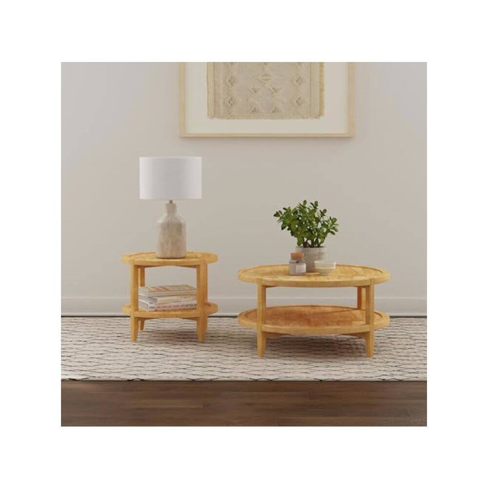Alt View 1. Coaster Co. of America - Camillo 2-piece Round Coffee and End Table Set Maple - Brown.