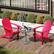 Back. Costway - Patio Adirondack Chair with Inclined Seat High Backrest & Wide Armrests - Red.