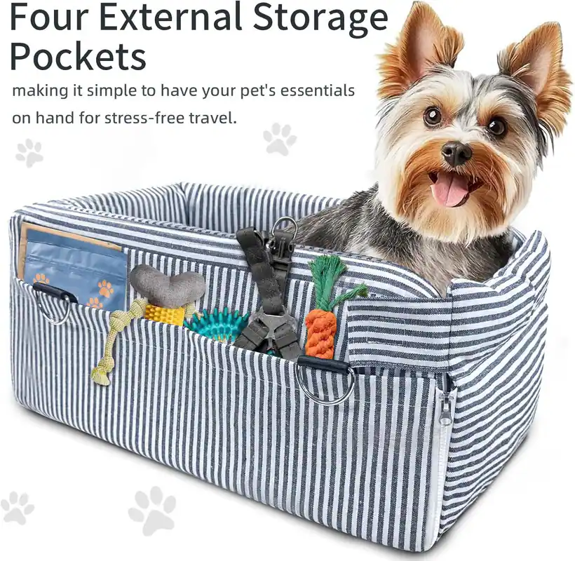 Four External Storage Pockets making it simple to have your pet's essentials on hand for stress-free travel.