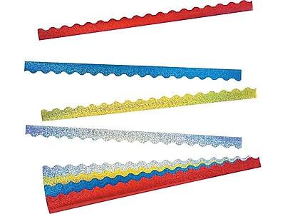 Alt View 1. Trend Enterprises - Trend Terrific Trimmers 1560" Borders/Trim, Sparkle 40/Pack - Blue/Silver/Yellow/Red.