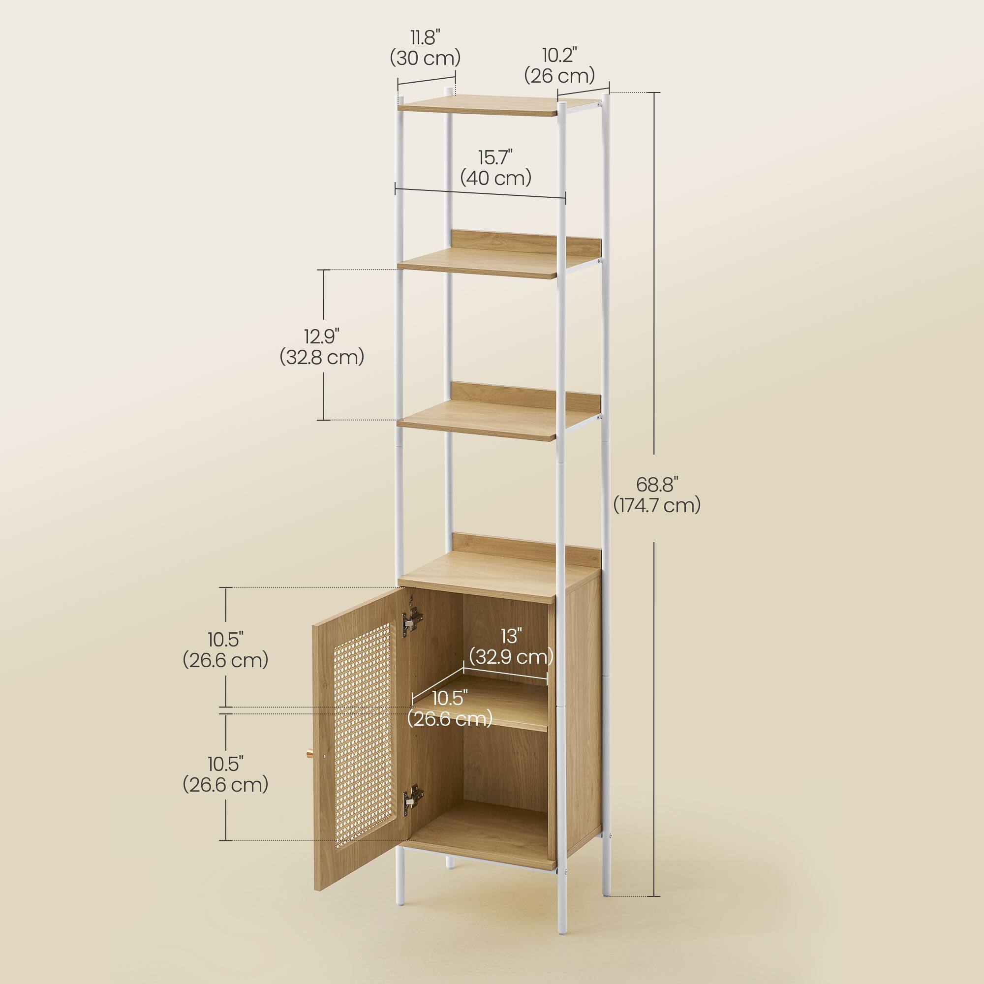 11.8" (30 cm)  
10.2" (26 cm)  
15.7" (40 cm)  
12.9" (32.8 cm)  
68.8" (174.7 cm)  
10.5" (26.6 cm)  
13" (32.9 cm)  
10.5" (26.6 cm)  
10.5" (26.6 cm)