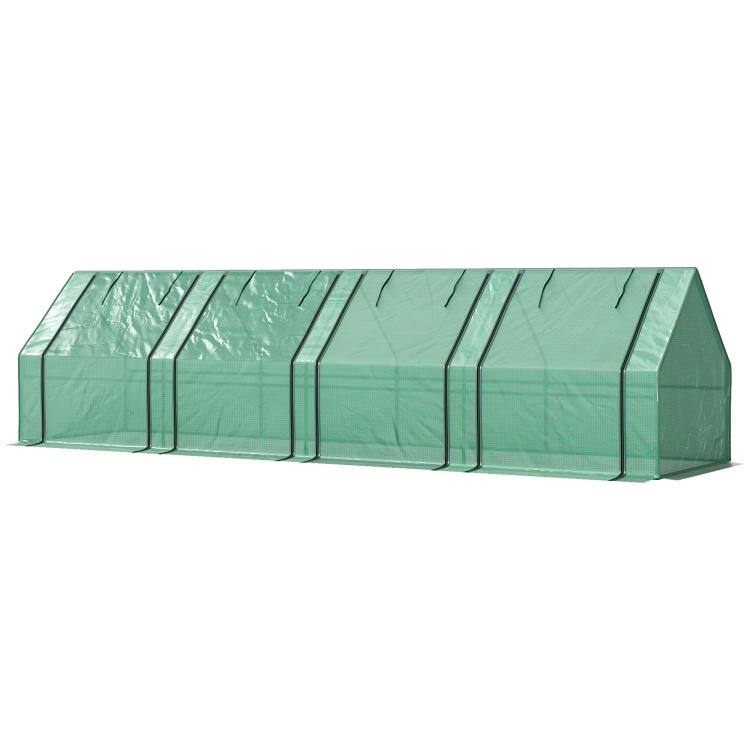 Alt View 10. PULUZ - Portable Mini Greenhouse, Outdoor Garden with Large Zipper Doors and Water/UV PE Cover, 12' x 3' x 3' - Green.