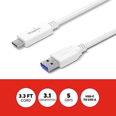 Staples 3.3 FT 3.1 CORD GENERATION 5 GBPS USB-C TO USB-A