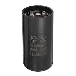 Unique Bargains - CD60 Motor Run Capacitor, 720-864uF MFD AC250V, 50-60Hz, for Electric Motor, 53x110mm - Black