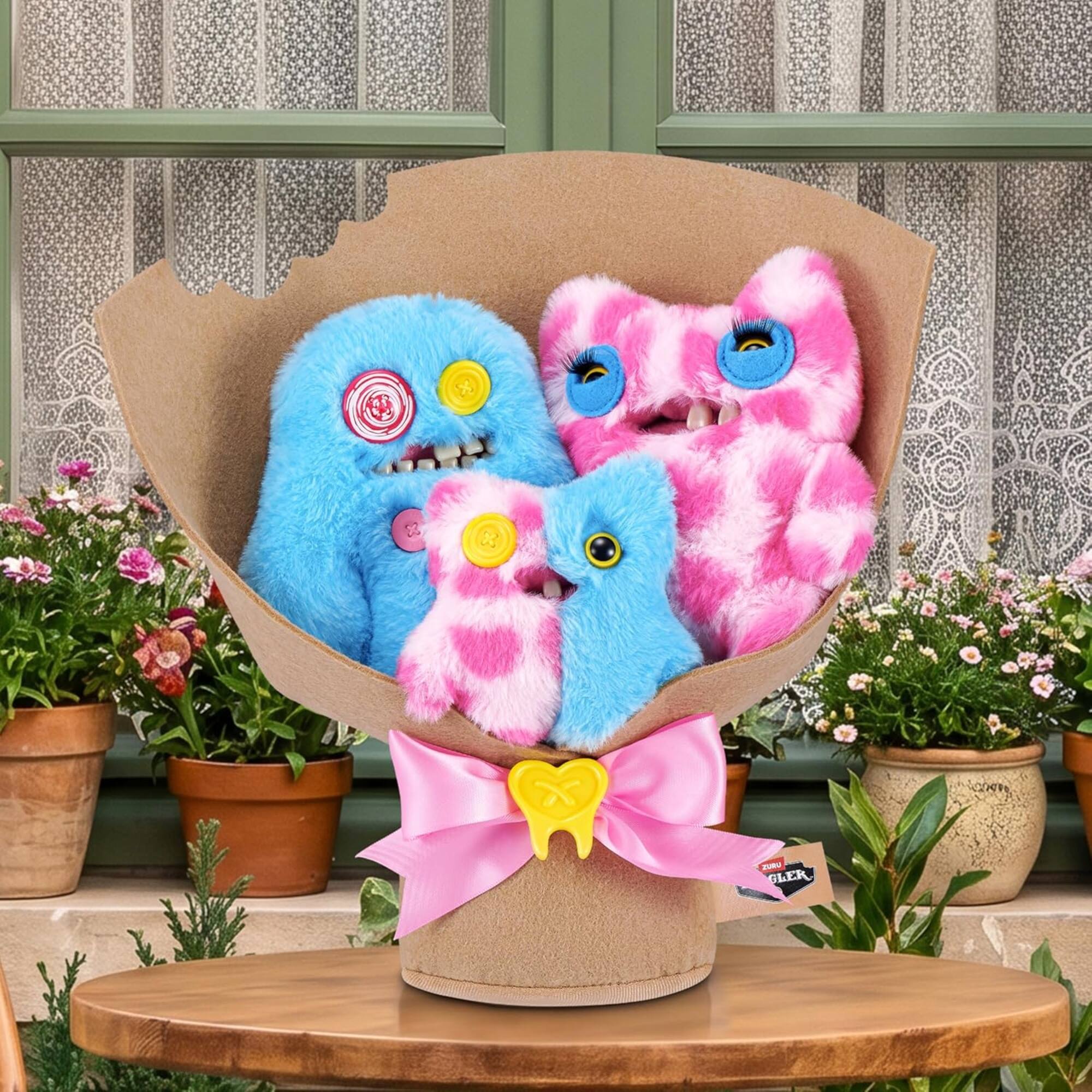 Alt View 2. Fuggler - Zuru Fuggler Special Feature Bouquet Plush Series 1 - Sasquoosh, Stinkface, Squooshface - Black.
