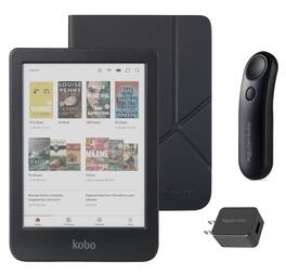 Kobo - Clara Colour (Black) eReader with Black Remote & AC Bundle - 2024 - Black SleepCover