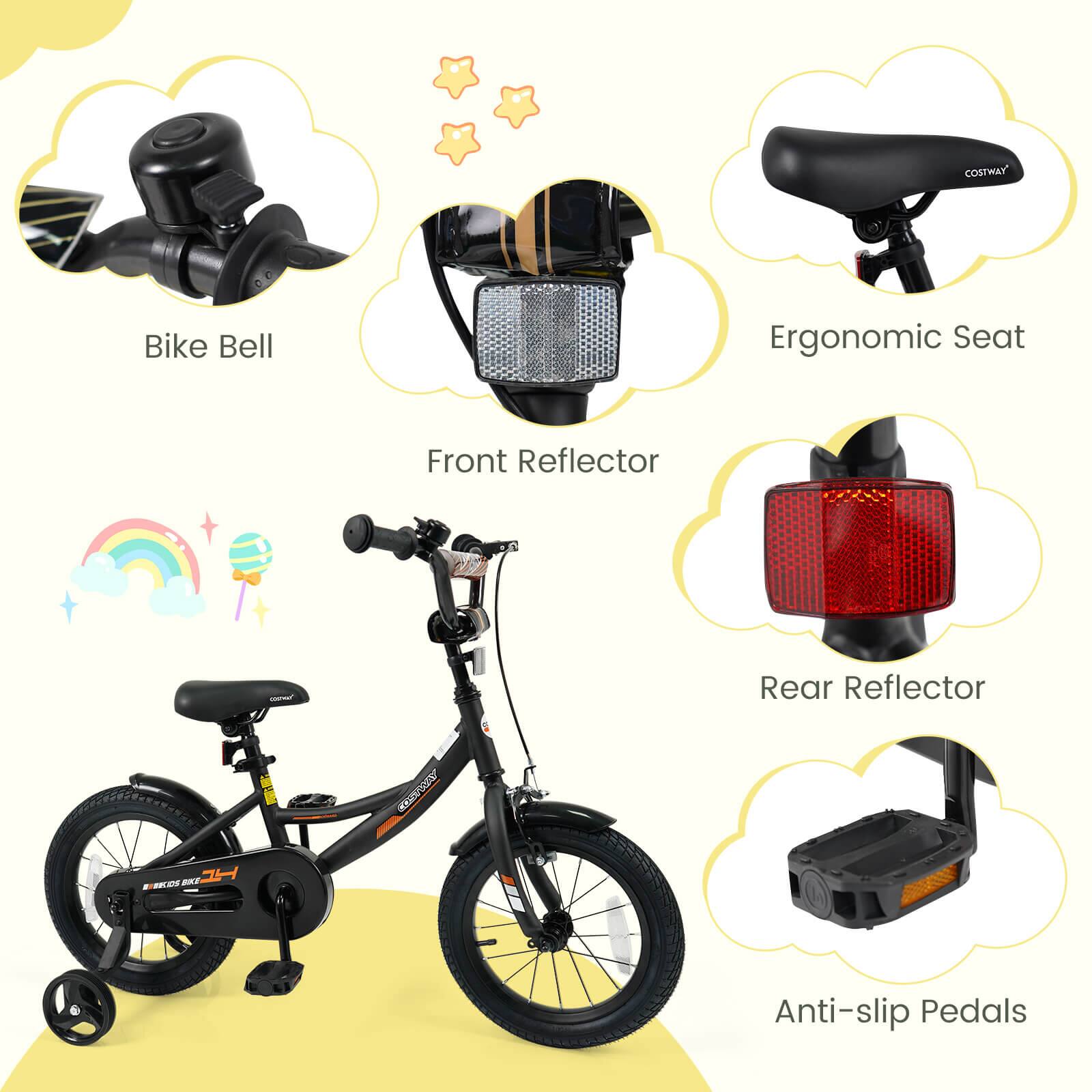 COSTWAY Bike Bell  
Ergonomic Seat  
Front Reflector  
Rear Reflector  
Anti-slip Pedals