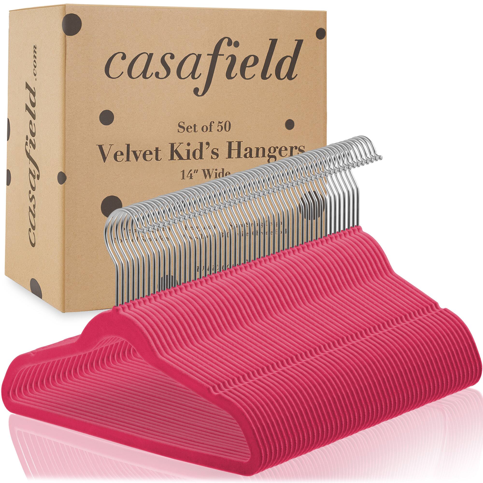 casafield.com  
casafield  
Set of 50  
Velvet Kid's Hangers  
14" Wide
