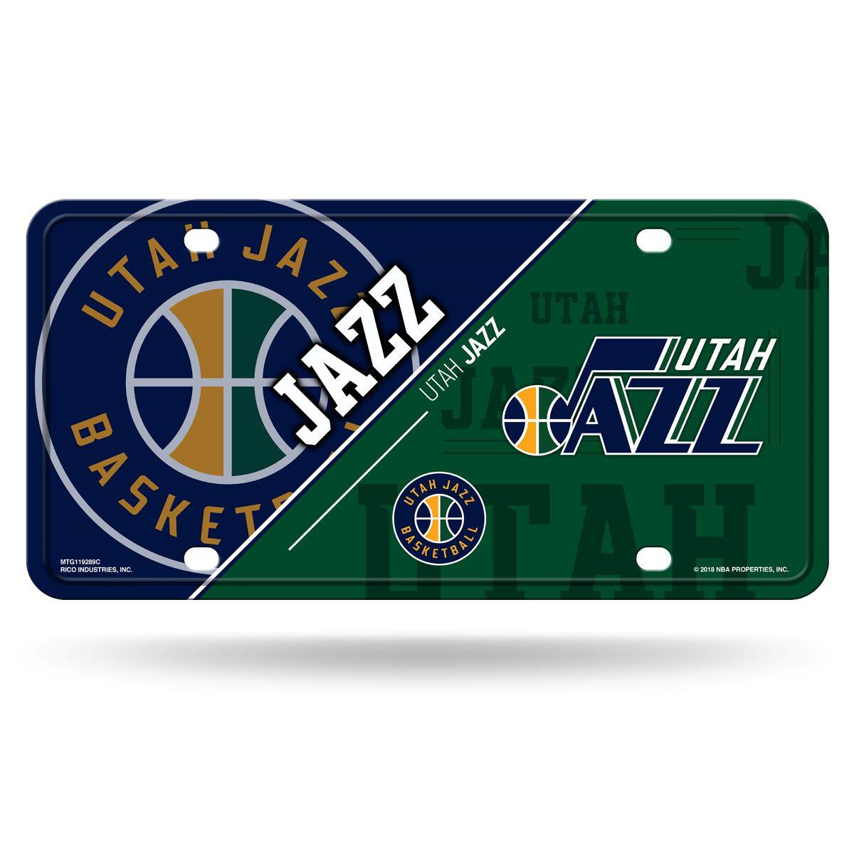 Utah Jazz 12x6 Metal License Plate Auto Tag