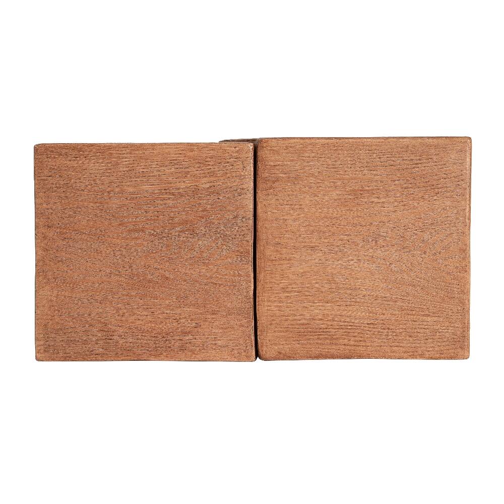 Alt View 3. Loheer - Loheer MGO Side Table Set of 2 Rectangular Outdoor Side Tables Faux Wood Garden Stools Accent Table Natural Color - Natural.