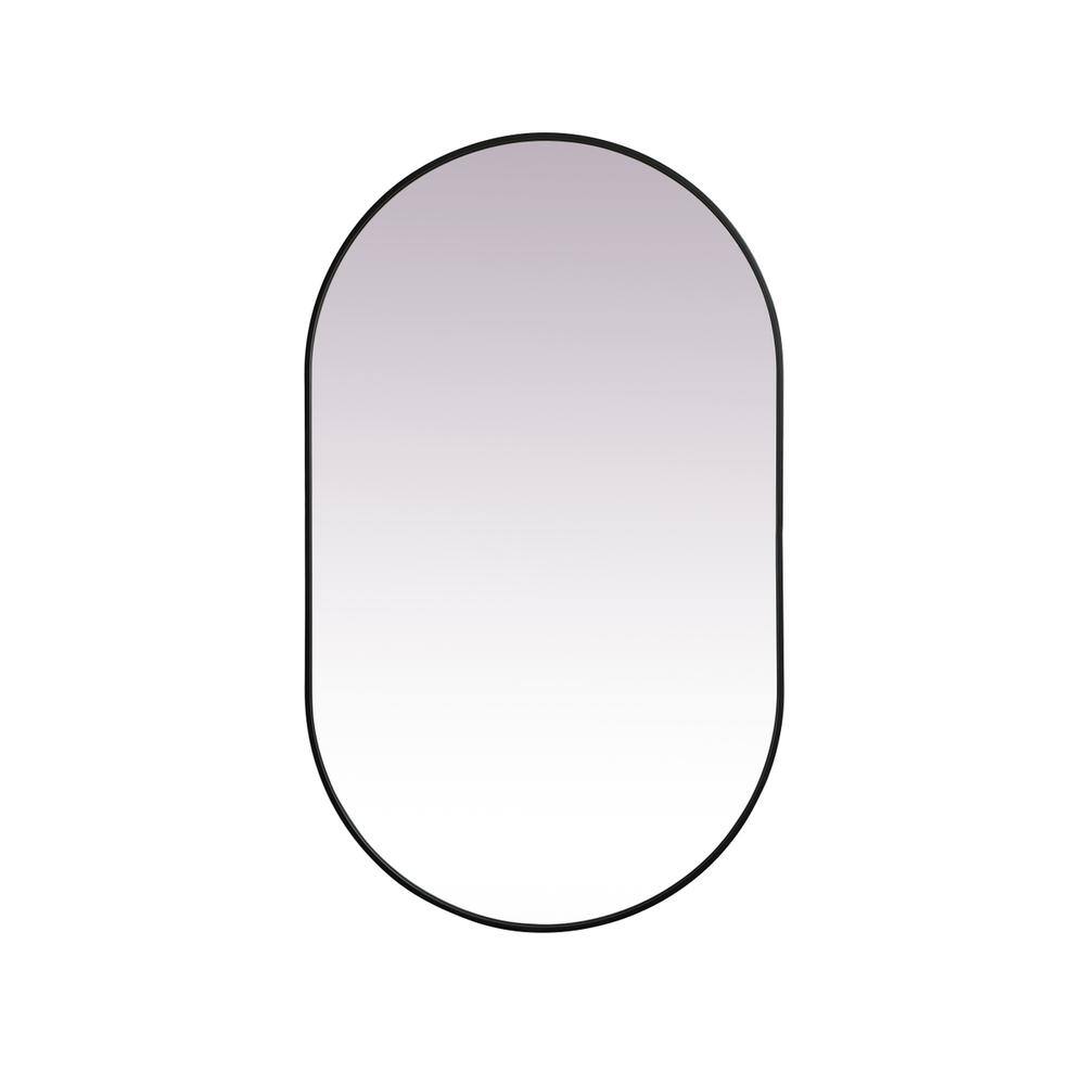 Alt View 7. Elegant Decor - Metal Frame Oval Mirror 36x60 Inch in Black - Black.